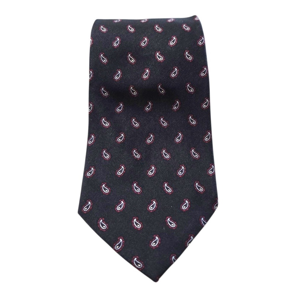 Christian Dior Vintage Silk Navy Paisley Print Tie